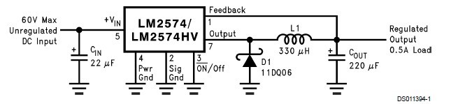 LM2574HVM-12 Typical Application
