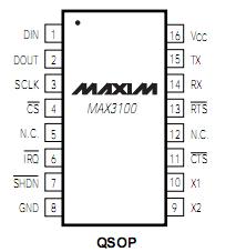 MAX3100EEE+ pin configuration