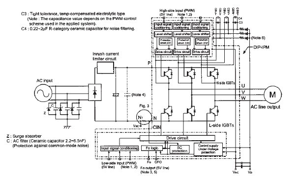 PS21255-AE block diagram