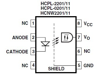 HCPL-0211-500E functional diagram