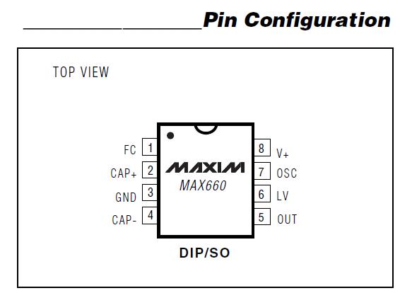 MAX660CSA+ Pin Configuration