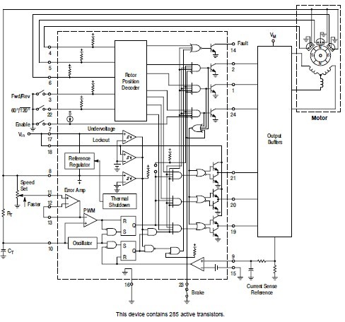 MC33035P Representative Schematic Diagram
