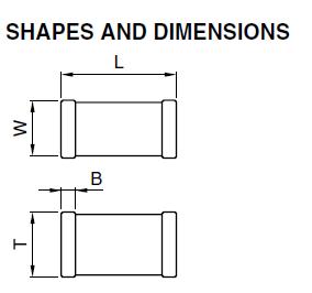 C3216X7R1H105KT shapes and dimensions