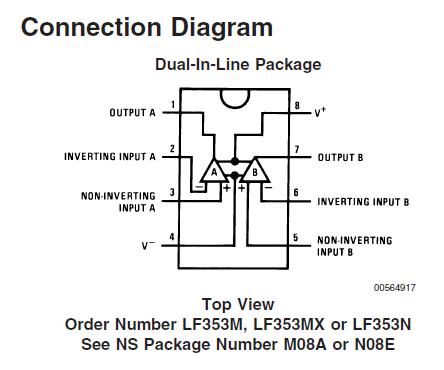 LF353N connection diagram