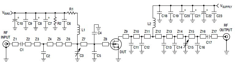 MRFE6S9125NR1 Test Circuit Schematic