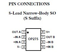 OP275GS PIN CONNECTIONS