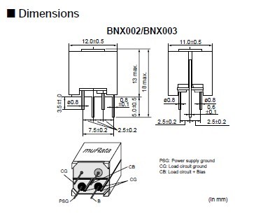 BNX002-01 Dimensions