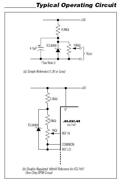 ICL8069 typical operating circuit