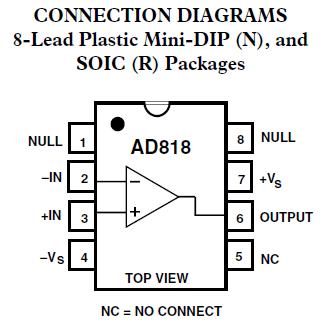 AD818AR connection diagram
