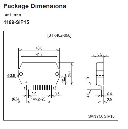 STK402-050 Package Dimensions
