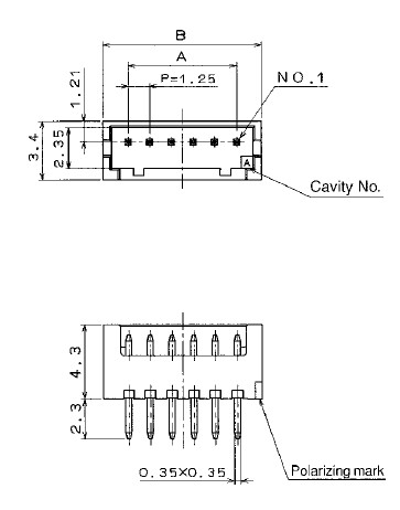 DF13B-2P-1.25V package