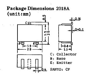2SD1851-TB-E package dimension