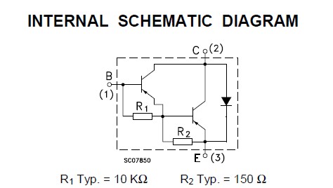 BDX54F internal schematic diagram