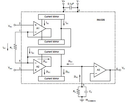 INA326EA/2K5 Simplified Circuit Diagram