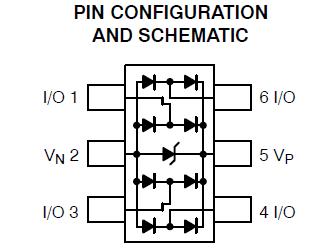 NUP4201MR6T1G pin configuration and schematic