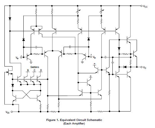 MC33274ADG Equivalent Circuit Schematic