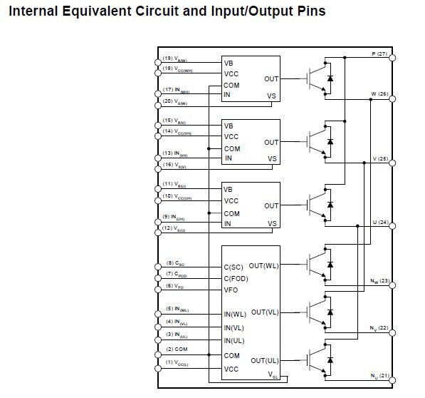 FSBB15CH60F Internal Equivalent Circuit