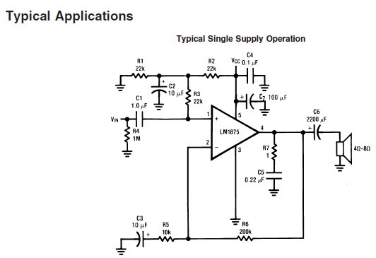 LM1875T Typical Applications