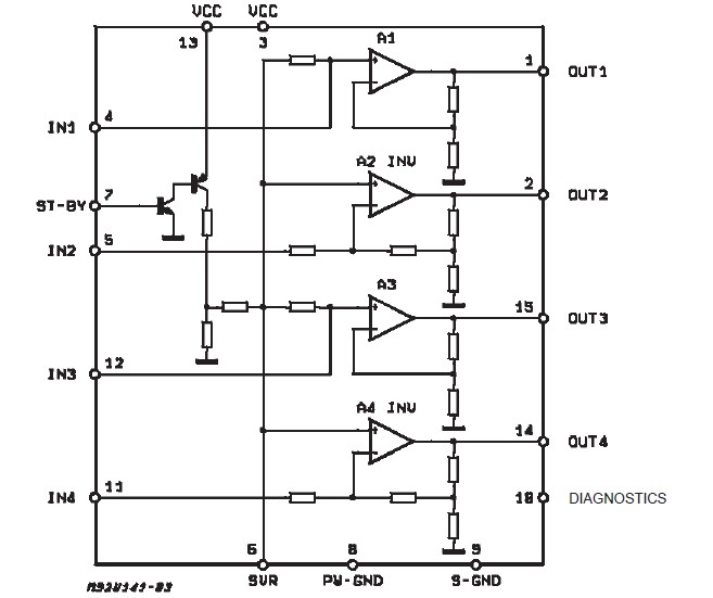 TDA7375 pin connection