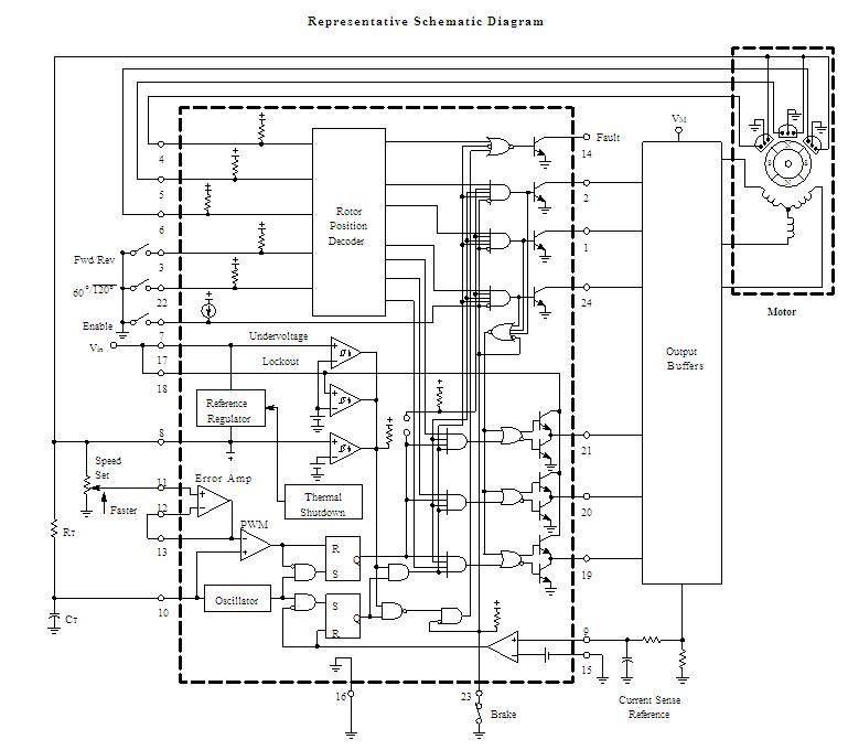 MC33035P Representative Schematic Diagram