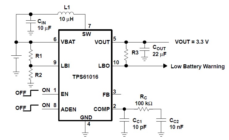 TPS61010DRCR application circuit