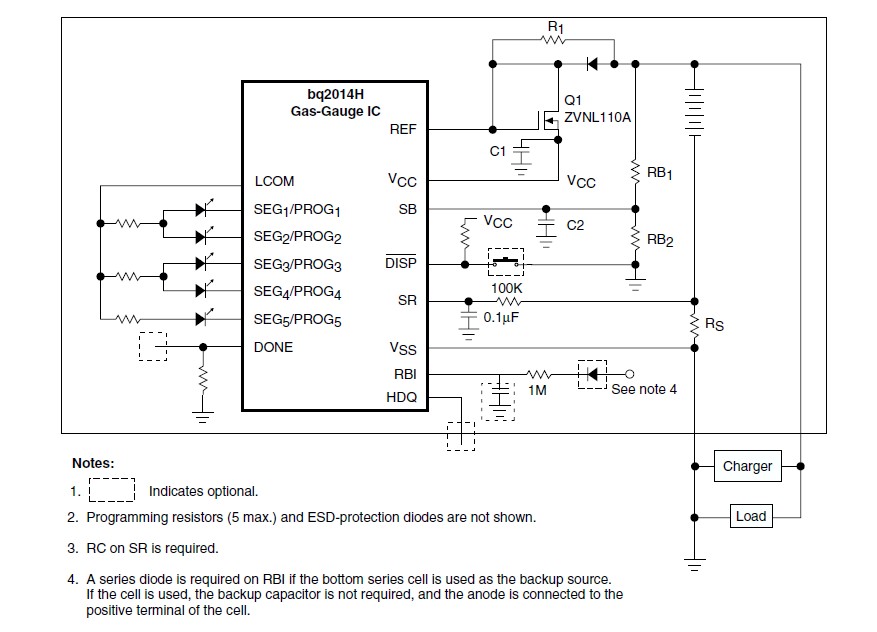  BQ2014HSN Battery Pack Application Diagram