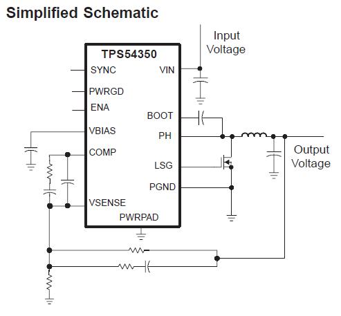 TPS54350PWPG4 simplified schematic diagram