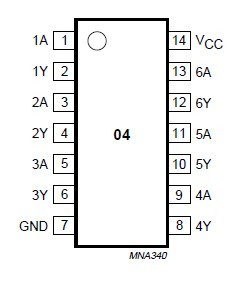 74HC04 pin diagram
