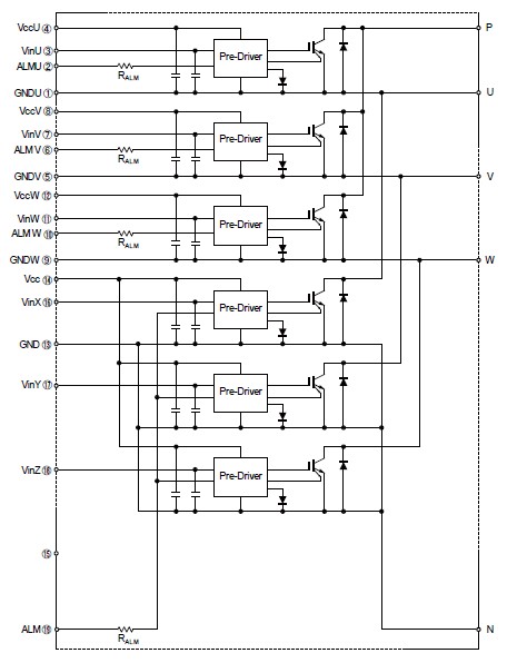 6MBP20JB060-03 pin connection