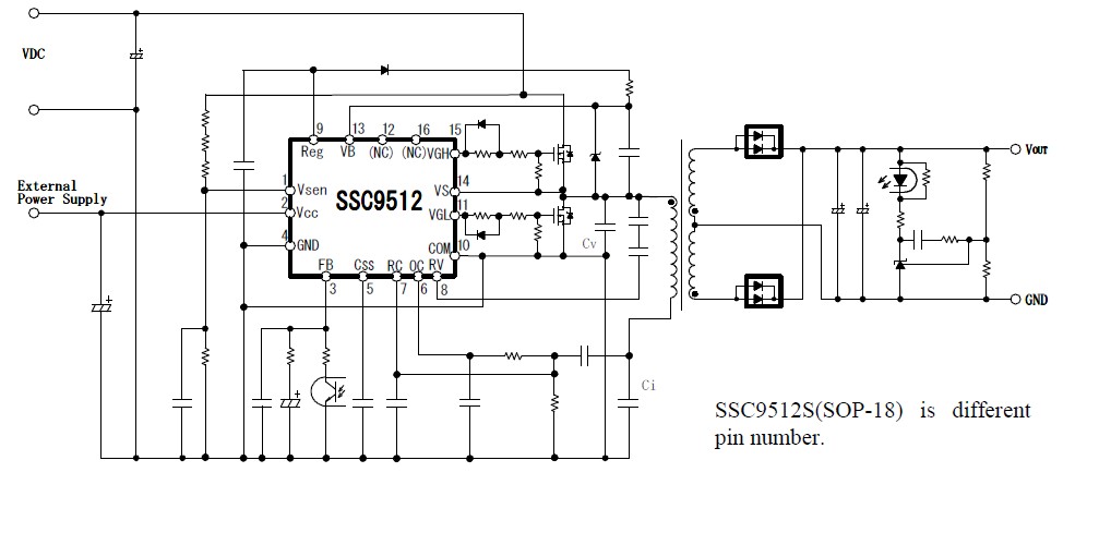  SSC9512S pin connection