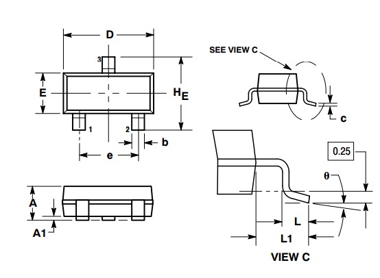 MMBT3906LT1G dimensions