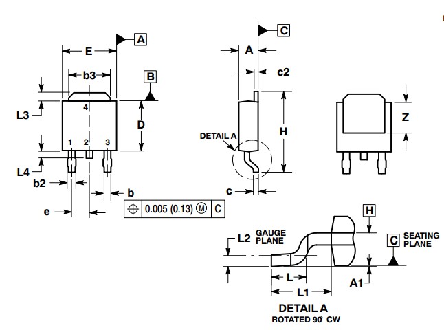 NTD3055L104T4G dimensions