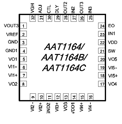  AAT1164C-Q5-T pin connection