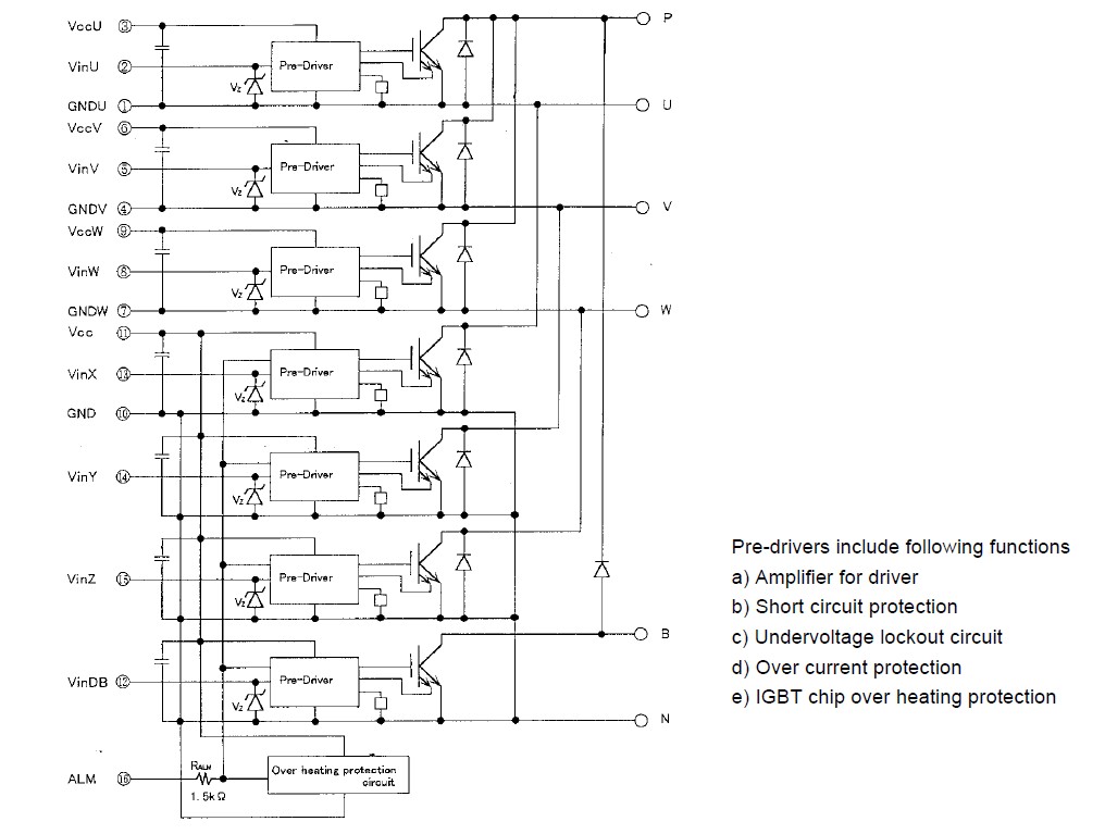 7MBP75RA120-05 block diagram