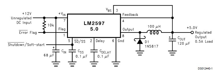 LM2597M-ADJ Typical Application