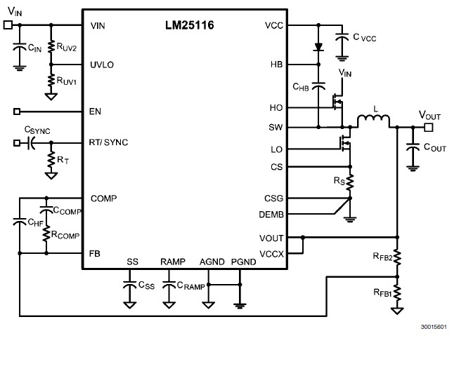  LM25116MH pin connection
