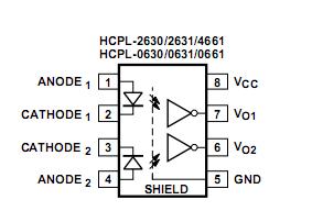 HCPL-2631-500E pin configuration