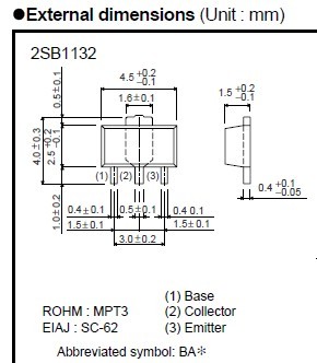 2SB1132 External dimensions