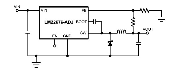 LM22676MRX-ADJ/NOPB pin connection