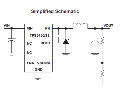 TPS5430DDAR simplified schematic