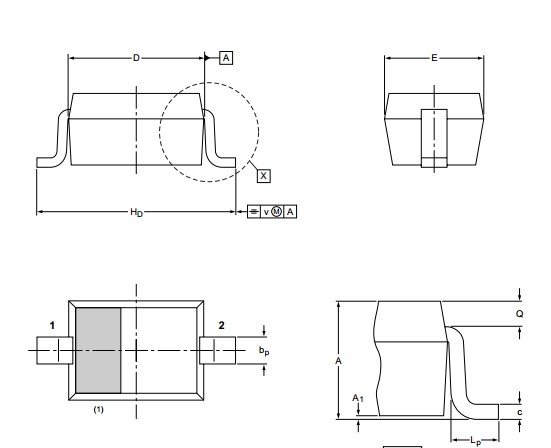 PESD5V0L1BA dimensions