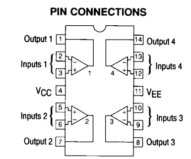 MC34002P pin connections