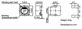 SLF7045T-100M1R3-PF dimensions