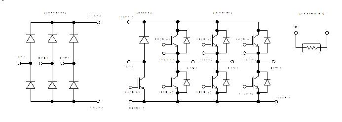 7MBR25SA120B-50 Equivalent Circuit Schematic