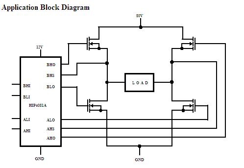 HIP4081AIP Application Block Diagram