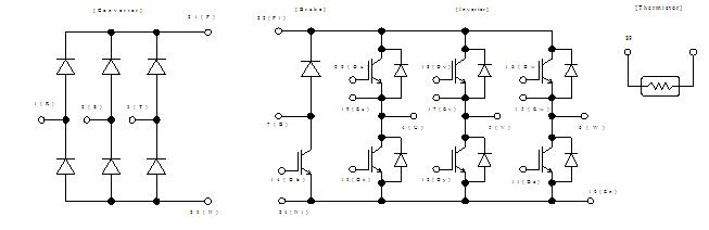 7MBR50UA120-50 Equivalent Circuit Schematic