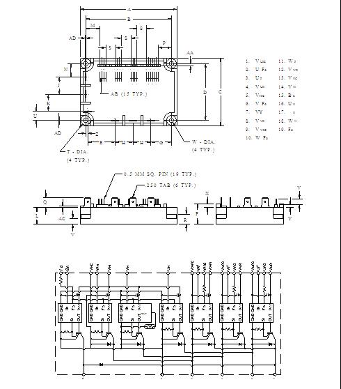 PM25RSB120 Outline Drawing and Circuit Diagram