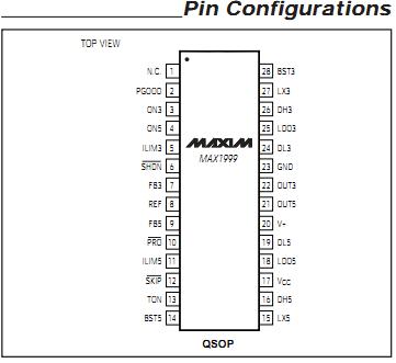 MAX1999EEI pin configuration