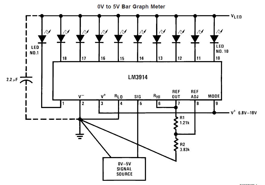 LM3914N-1 pin configuration