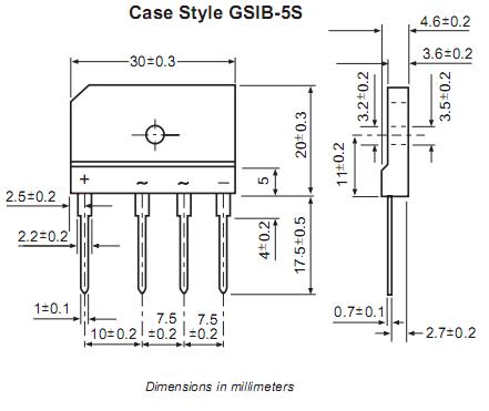 GSIB2580 package dimensions